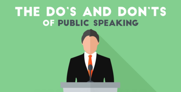 Do’s and Don’ts for handling public speaking.